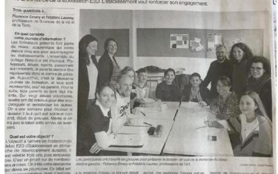 Développement durable au collège Belle-Vue: Article Ouest France 12/03/2019