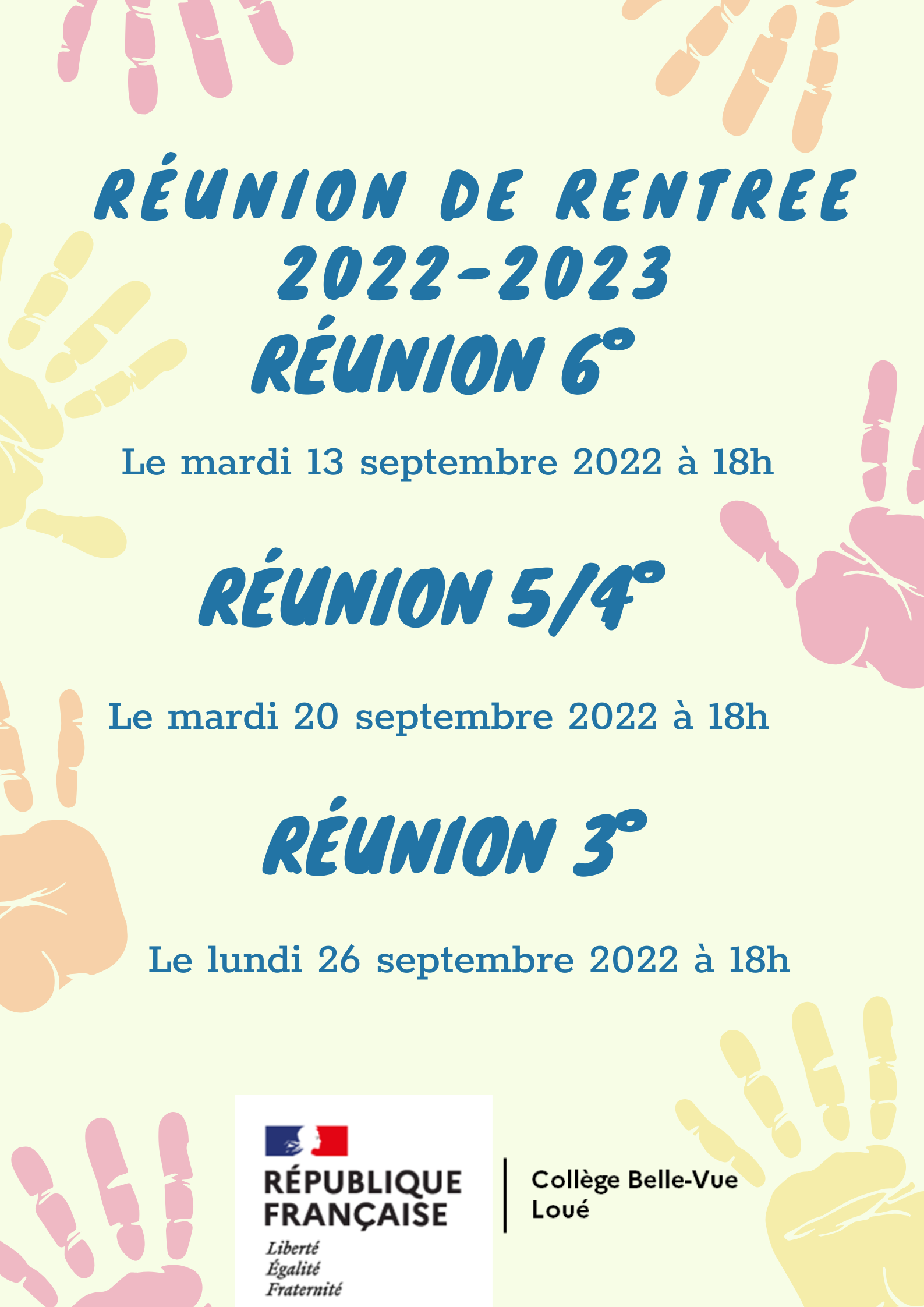 Réunions de rentrée