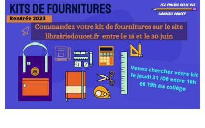 Commandes de kits de fournitures – Rentrée 2023