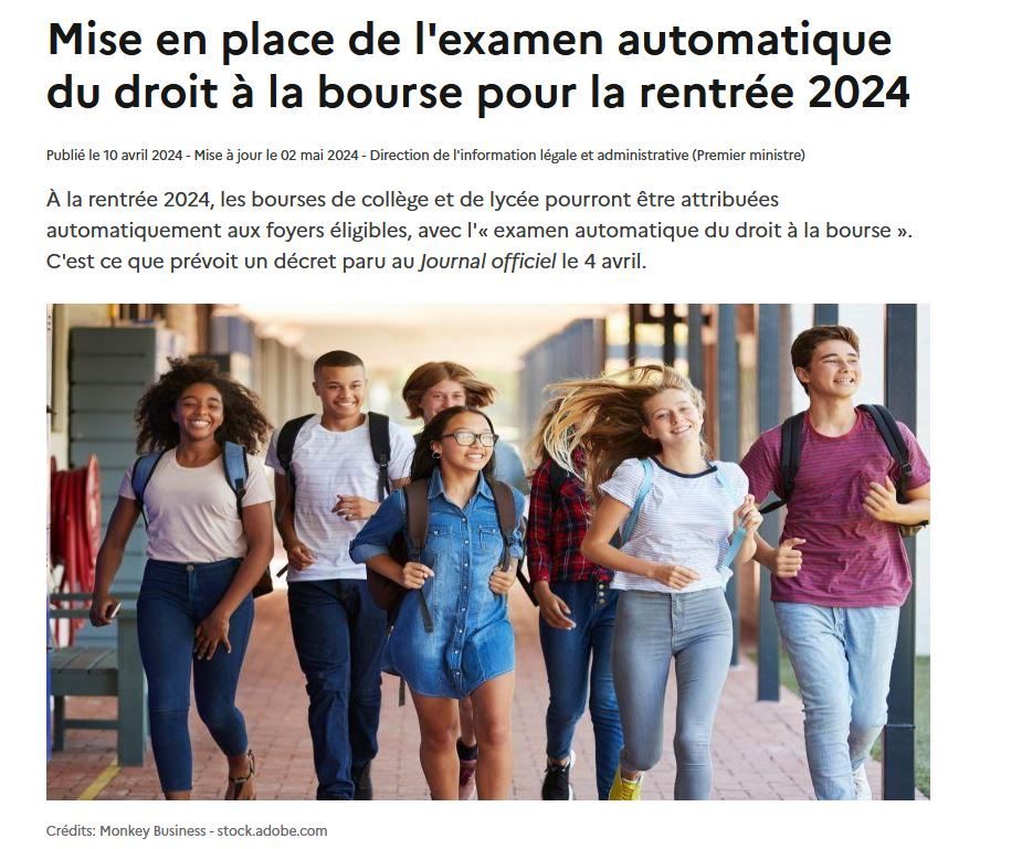 Bourses de collège et de lycée – Rentrée 2024