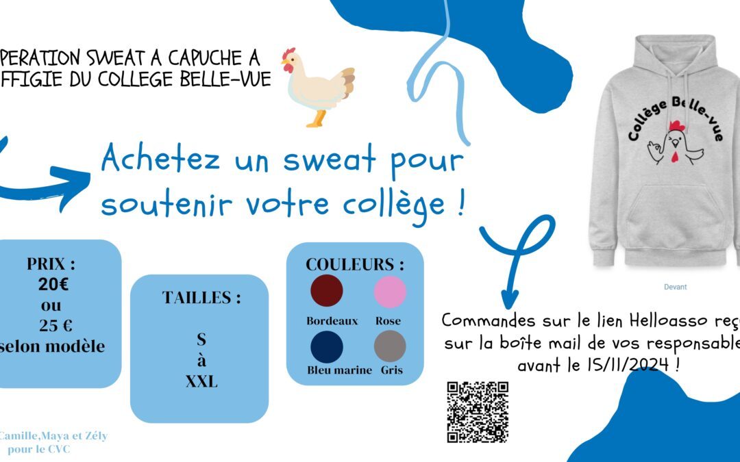 Sweats collège Belle-Vue